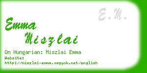 emma miszlai business card